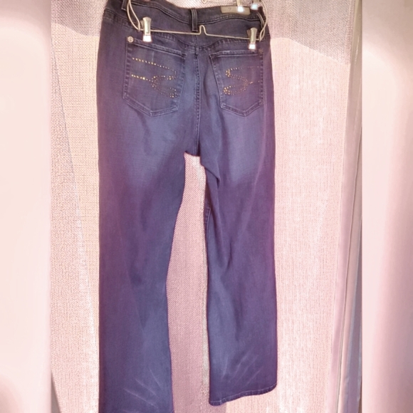 Seven 7 Premium Denim RustGold Rhinestone Embellished SZ 16 x32-33L Like New - Picture 4 of 17